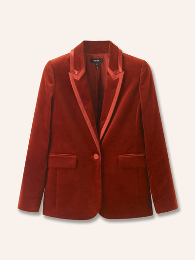 Me+Em Red velvet blazer at Collagerie