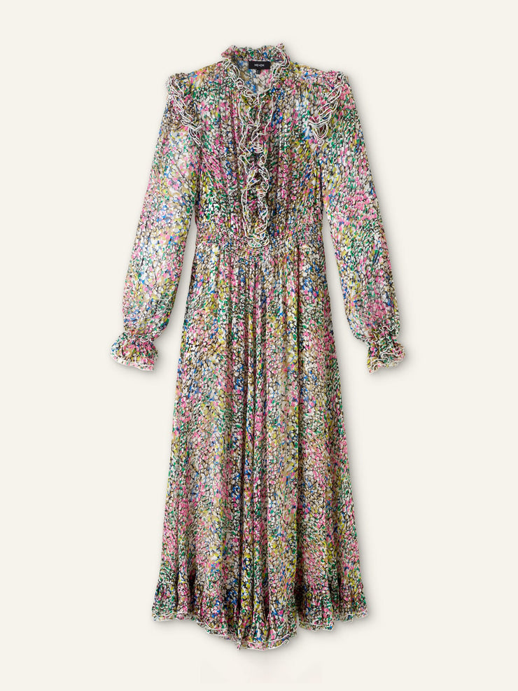 Silk-blend devoré confetti print maxi dress Clothing Me+Em    - Collagerie