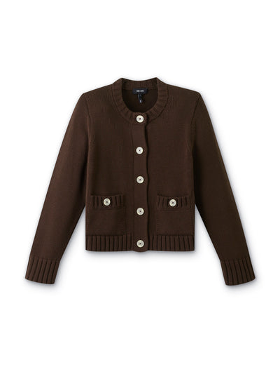 ME+EM Cotton bracelet sleeve cropped cardigan at Collagerie