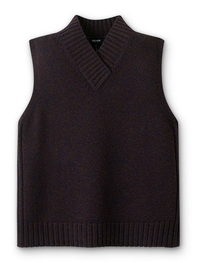 ME+EM Merino cashmere mouliné knit vest at Collagerie