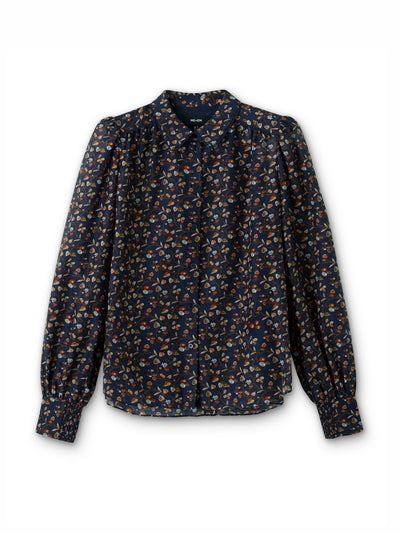 ME+EM Silk cotton cottage garden print blouse at Collagerie