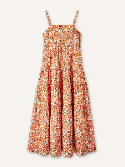 Me+Em Cotton graphic floral print full-length dress at Collagerie