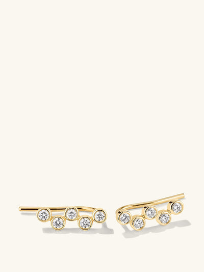 Mejuri Lab grown diamond zig-zag climber studs at Collagerie