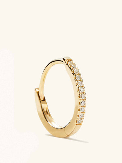 Mejuri Single diamond pave hoop earring at Collagerie