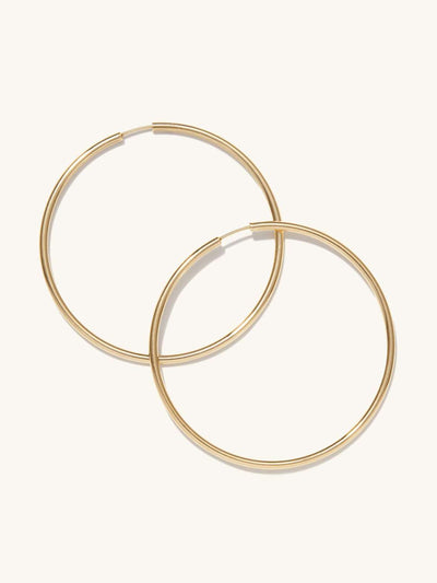 Mejuri Gold oversized thin hoops at Collagerie