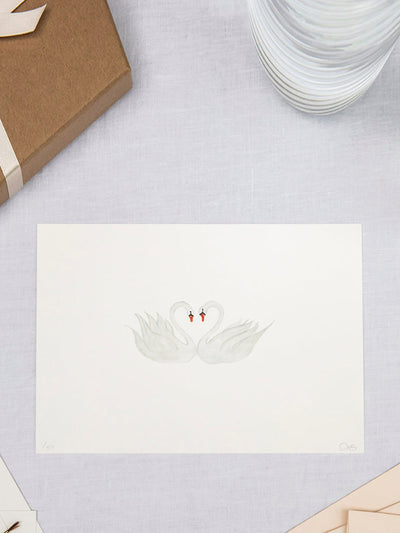 Memo Press Limited Edition Pair of Swans print at Collagerie