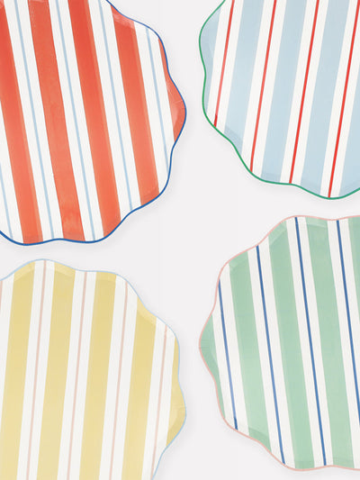 Meri Meri Peppy Stripe paper dinner plates (set of 8) at Collagerie