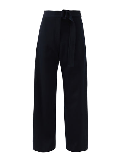 Raey Belted tailored navy trousers at Collagerie