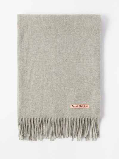 Acne Studios Canada fringed wool scarf at Collagerie