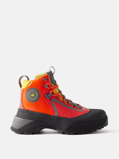 Adidas By Stella Mccartney Red and orange rubber hiking boots at Collagerie