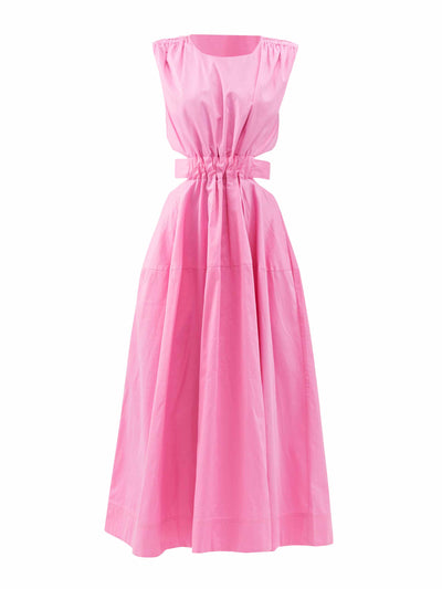 Aje Pink cut-out cotton-poplin midi dress at Collagerie