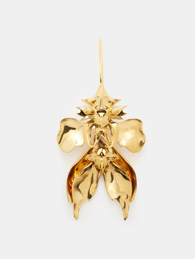 Alexander Mcqueen Gold plated brass earring at Collagerie