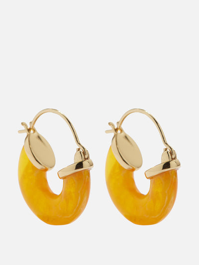 Anni Lu Petit Swell resin 18kt gold-plated hoop earrings at Collagerie