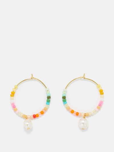 Anni Lu Multicolour pearl & 18kt gold-plated earrings at Collagerie