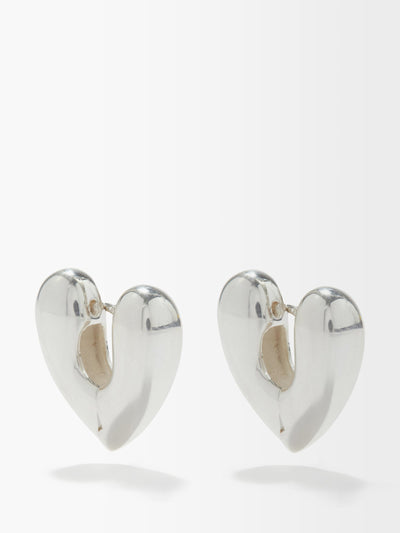 Annika Inez Heart large sterling-silver hoop earrings at Collagerie