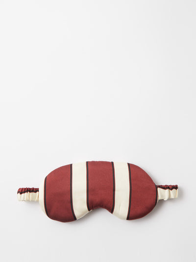 Asceno London striped silk-satin eye mask at Collagerie