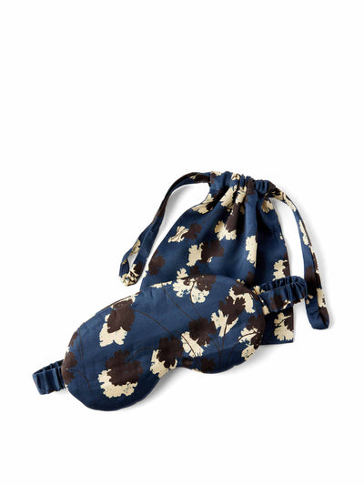 Asceno London leaf-print silk-satin eye mask at Collagerie