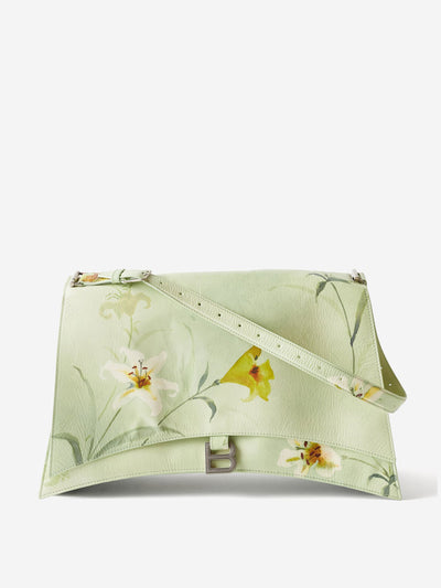 Balenciaga Crush L floral-print leather shoulder bag at Collagerie