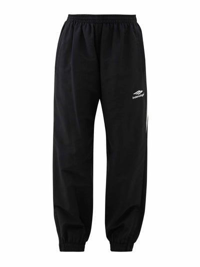 Balenciaga Black logo-embroidered shell track pants at Collagerie