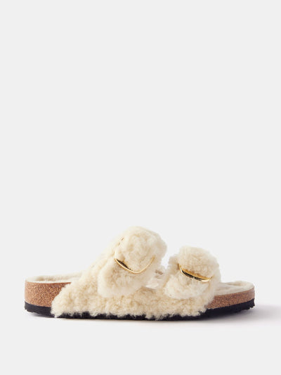 Birkenstock Arizona shearling sandals at Collagerie