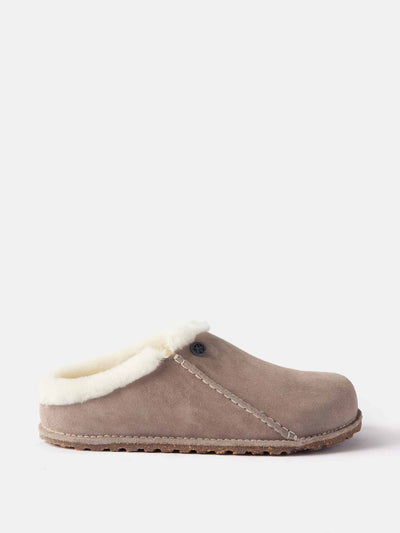 Birkenstock Shearling-lined suede slippers at Collagerie