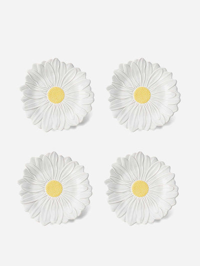 Bordallo Pinheiro Daisy earthenware desert plates (set of 4) at Collagerie