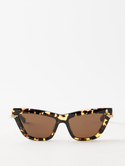 Bottega Veneta Eyewear Brown cat-eye tortoiseshell-acetate sunglasses at Collagerie