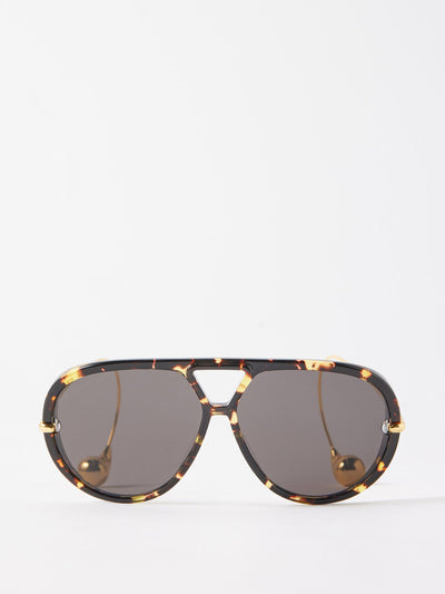 Bottega Veneta Eyewear Drop aviator tortoiseshell-acetate sunglasses at Collagerie