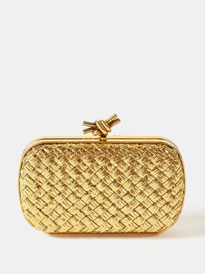 Bottega Veneta Knot minaudière Intrecciato-leather clutch bag at Collagerie