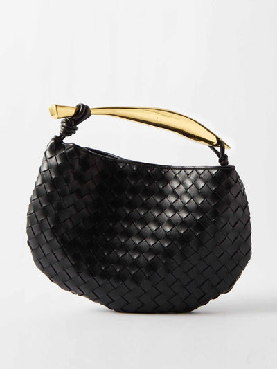 Bottega Veneta Black mini Intrecciato-leather cross-body bag at Collagerie