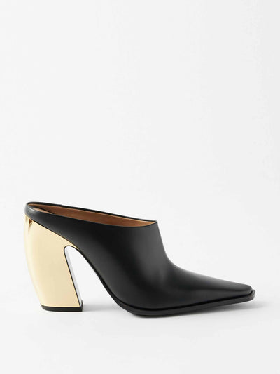 Bottega Veneta Tex 100 curved-heel leather mules at Collagerie