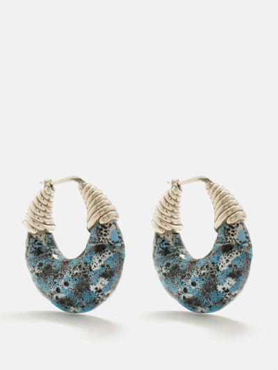 Bottega Veneta Ceramic and sterling-silver hoop earrings at Collagerie