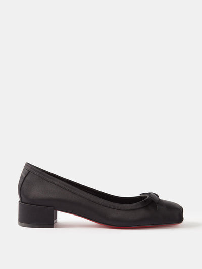 Christian Louboutin Mamaflirt 30 silk-satin ballet flats at Collagerie