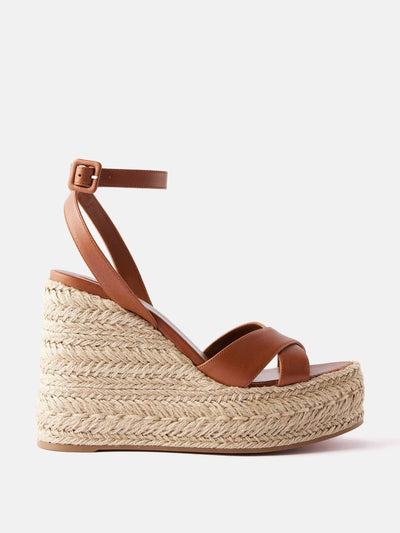 Christian Louboutin Leather espadrille wedges at Collagerie
