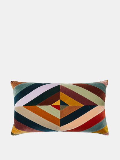 Christina Lundsteen Rectangular cotton velvet cushion at Collagerie