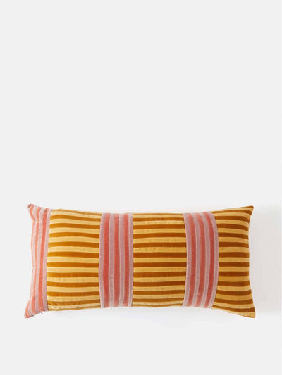 Christina Lundsteen Vida striped cotton-velvet cushion at Collagerie