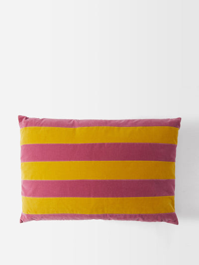 Christina Lundsteen Zarah striped cotton-velvet cushion at Collagerie