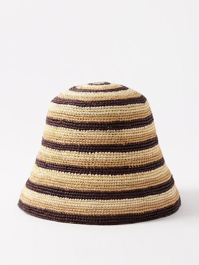 Clyde Brown striped straw hat at Collagerie