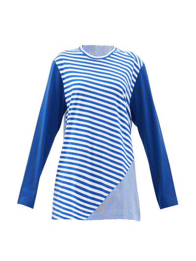 Comme Des Garcons Patchwork striped cotton-jersey top at Collagerie