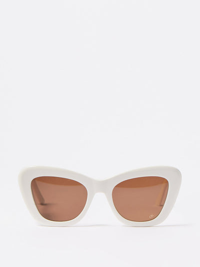 Dior White cat-eye acetate sunglasses at Collagerie