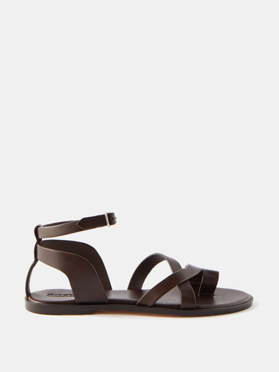 Dragon Diffusion Maretano leather flat sandals at Collagerie