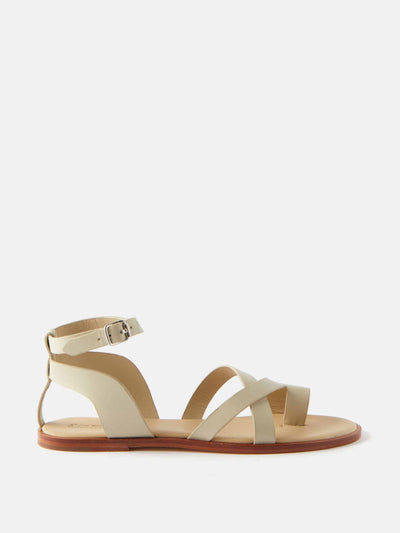 Dragon Diffusion Cream leather strap sandals at Collagerie