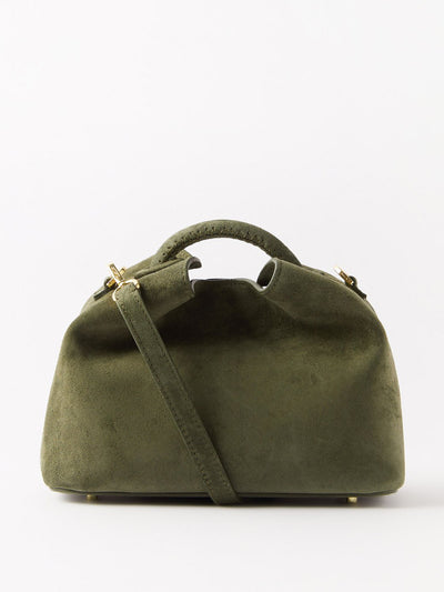 Elleme Green suede cross-body bag at Collagerie