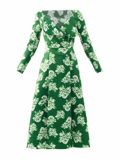 Emilia Wickstead Floral-print taffeta faille midi dress at Collagerie