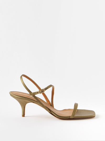 Emme Parsons Green satin heeled sandals at Collagerie