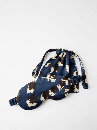 Asceno London leaf-print silk-satin eye mask at Collagerie