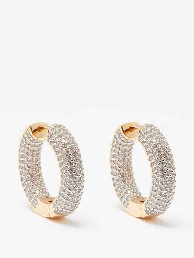 Fallon Doughnut zircon and 14kt gold-plated hoop earrings at Collagerie