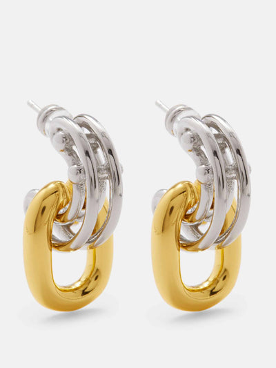 Fallon Double layer 18kt gold-plated hoop earrings at Collagerie