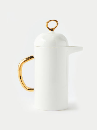 Feldspar 24kt gold gilded fine china 1L cafetière at Collagerie