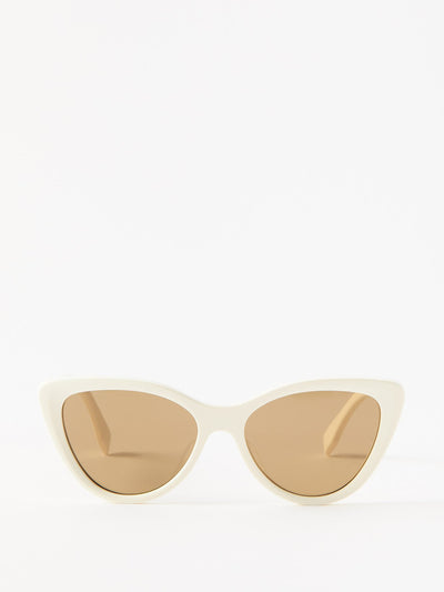 Fendi White cat-eye sunglasses at Collagerie